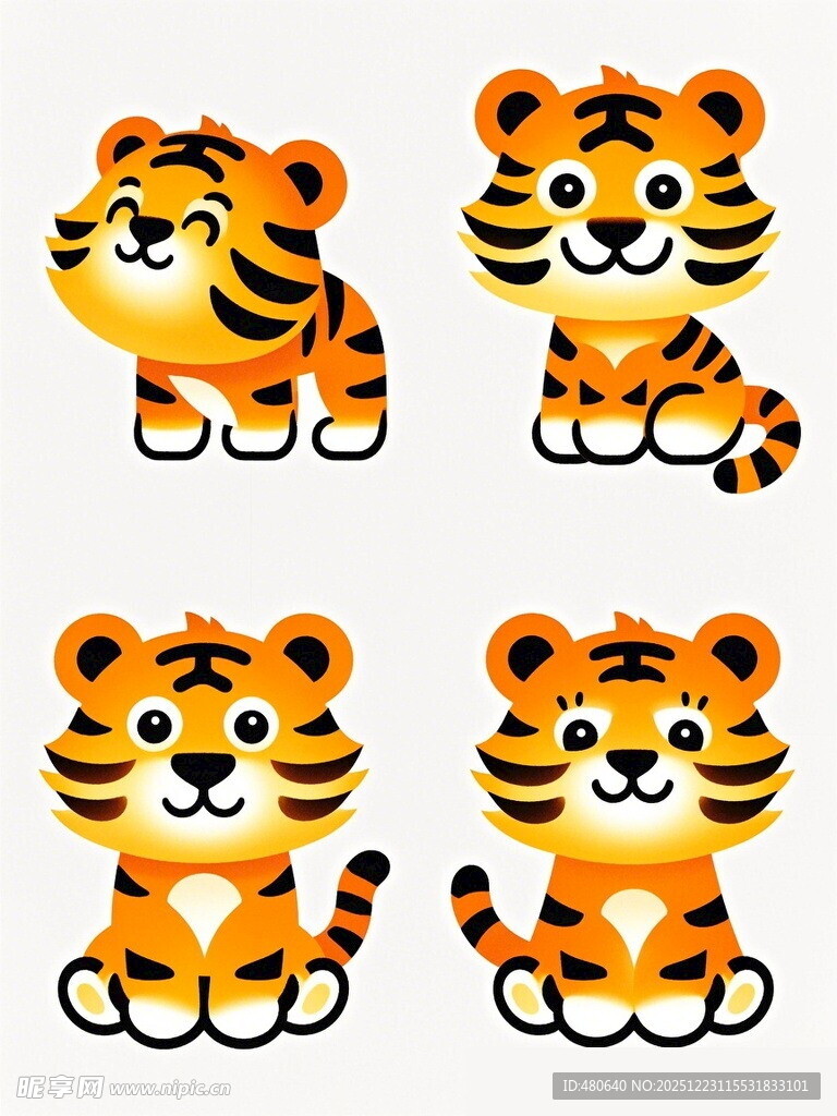 可爱卡通小老虎形象集合