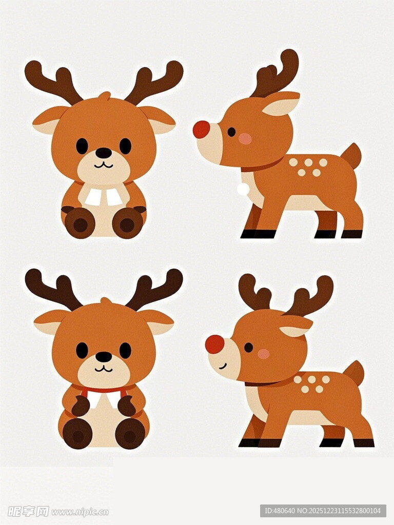 可爱小鹿卡通形象集合