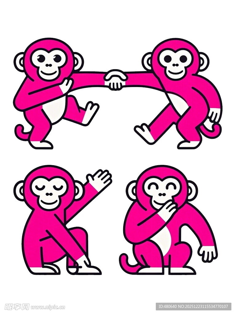 可爱猴子卡通形象集合