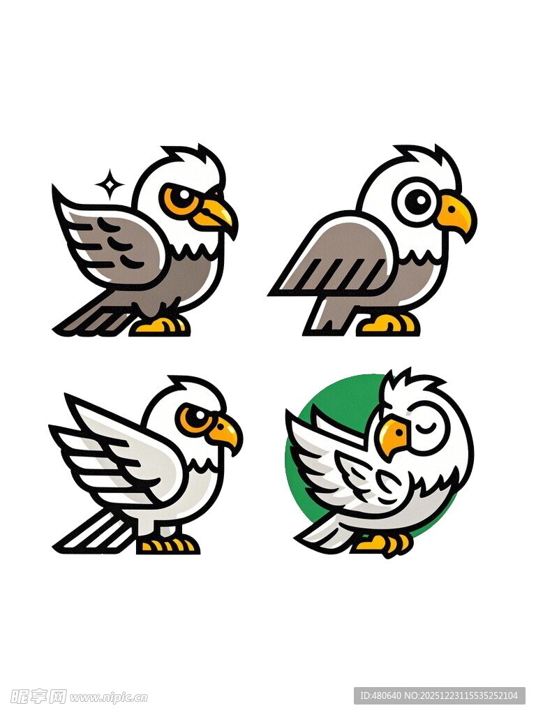 卡通风格鸟类图案设计