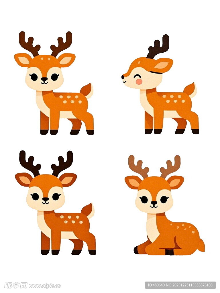 可爱小鹿卡通形象集合