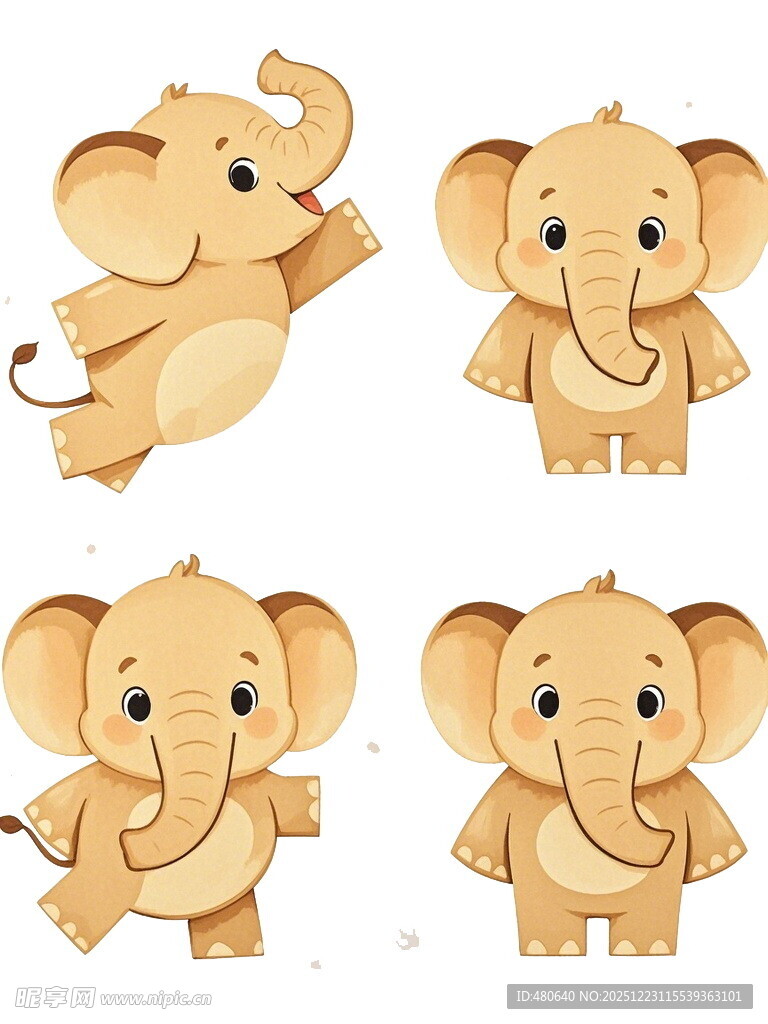 可爱小象卡通形象集合