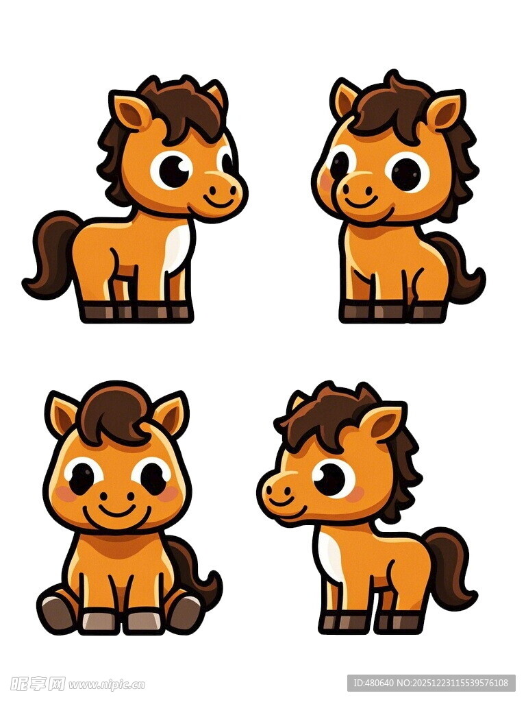 可爱卡通小马形象集合