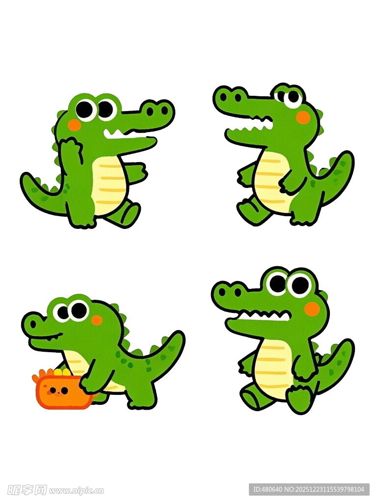 可爱鳄鱼卡通形象集合