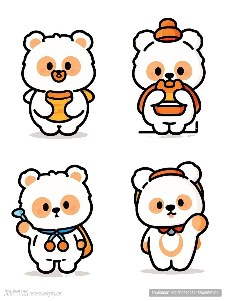 可爱小熊卡通形象集合