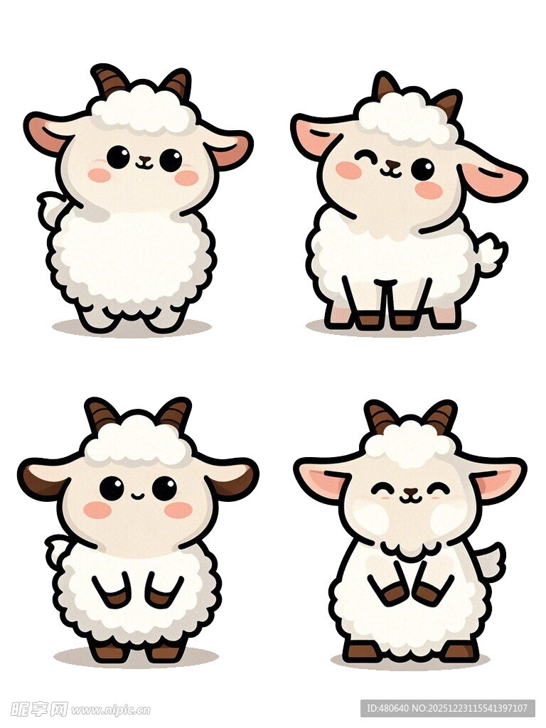 可爱小羊卡通形象集合
