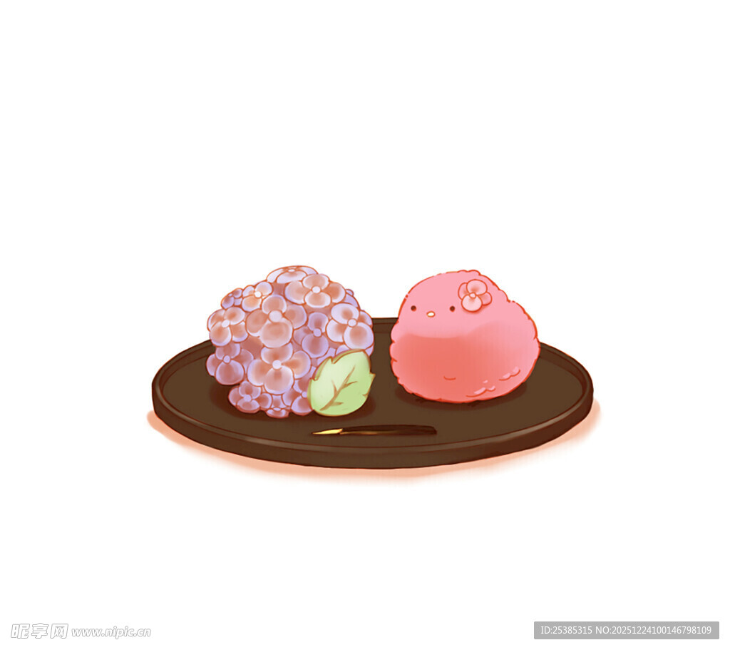 两颗精致美味的特色甜点