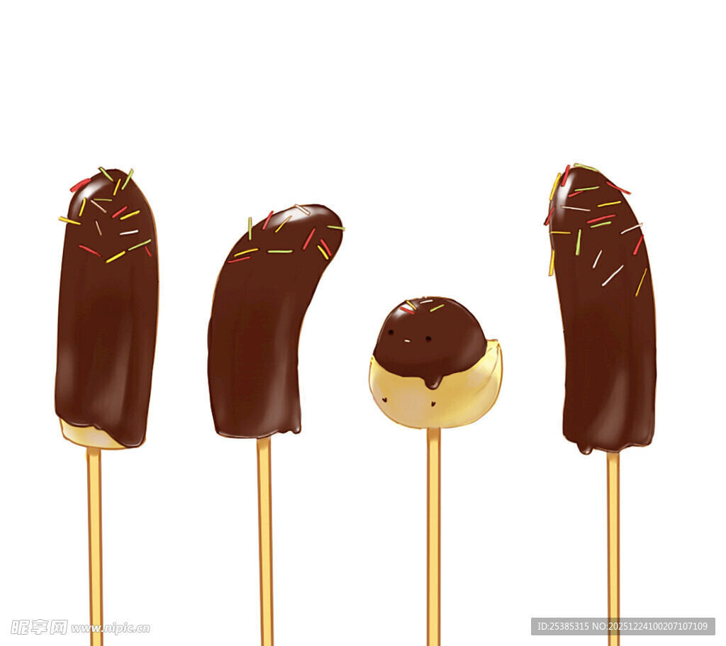 巧克力涂层水果棒棒糖