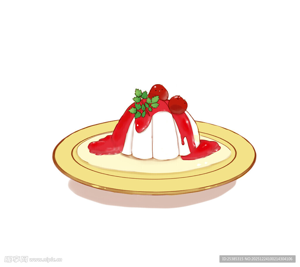 草莓布丁插画