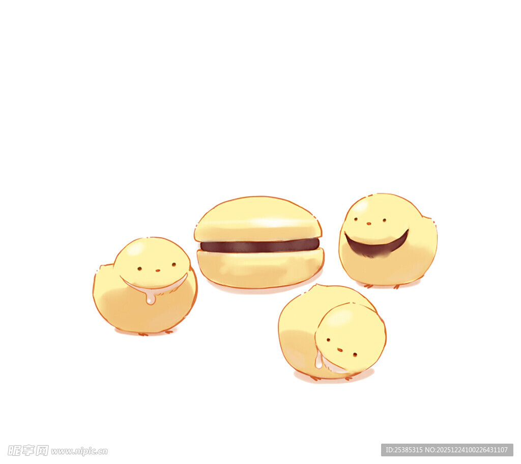 可爱笑脸夹心饼干插画