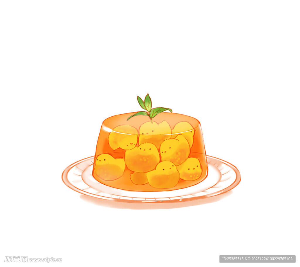 手绘美味芒果果冻