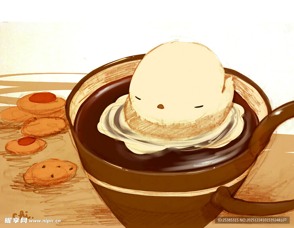 杯中萌物甜蜜惬意一刻