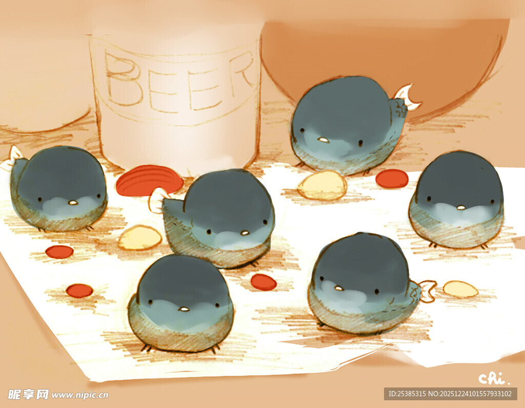 可爱古风糕点插画展示