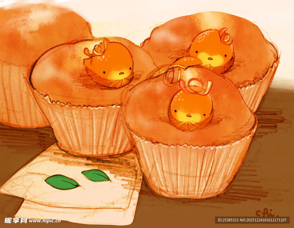 可爱纸杯蛋糕配小装饰