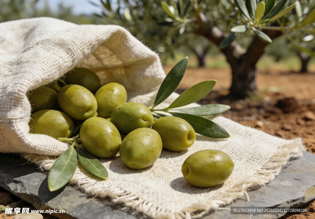 果园里的绿橄榄
