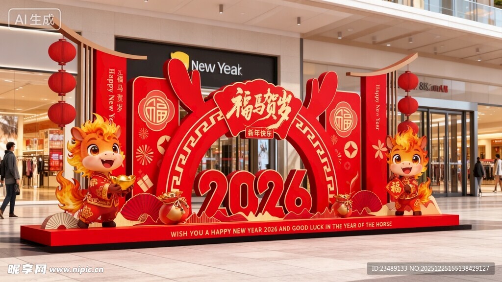 元旦春节新年美陈舞台装饰