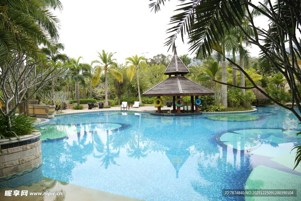 热带风情泳池景观