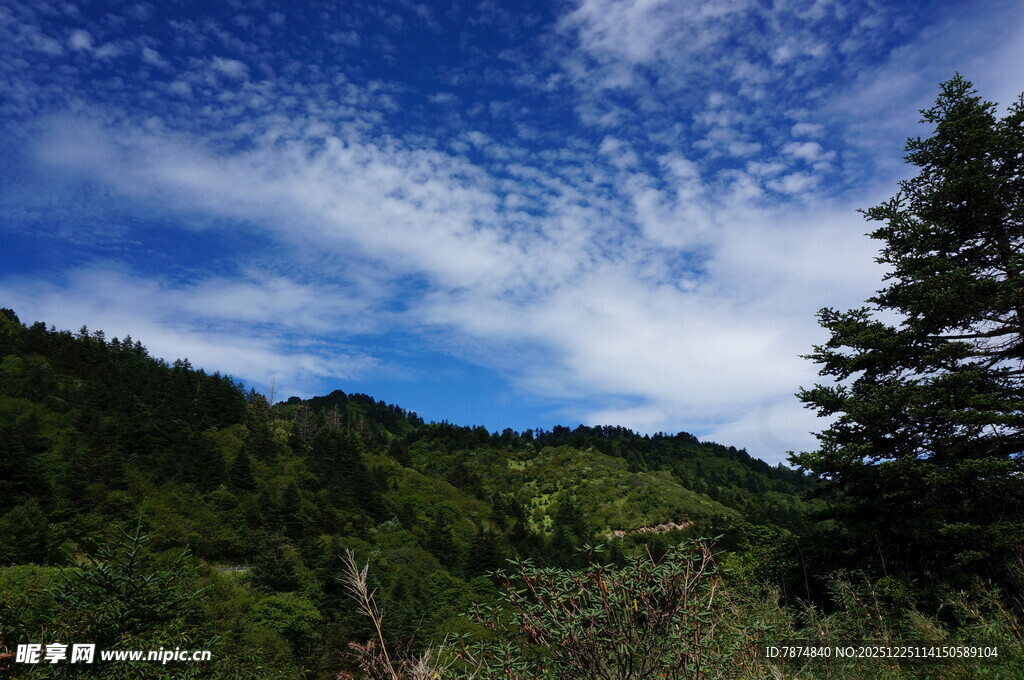 山林蓝天美景
