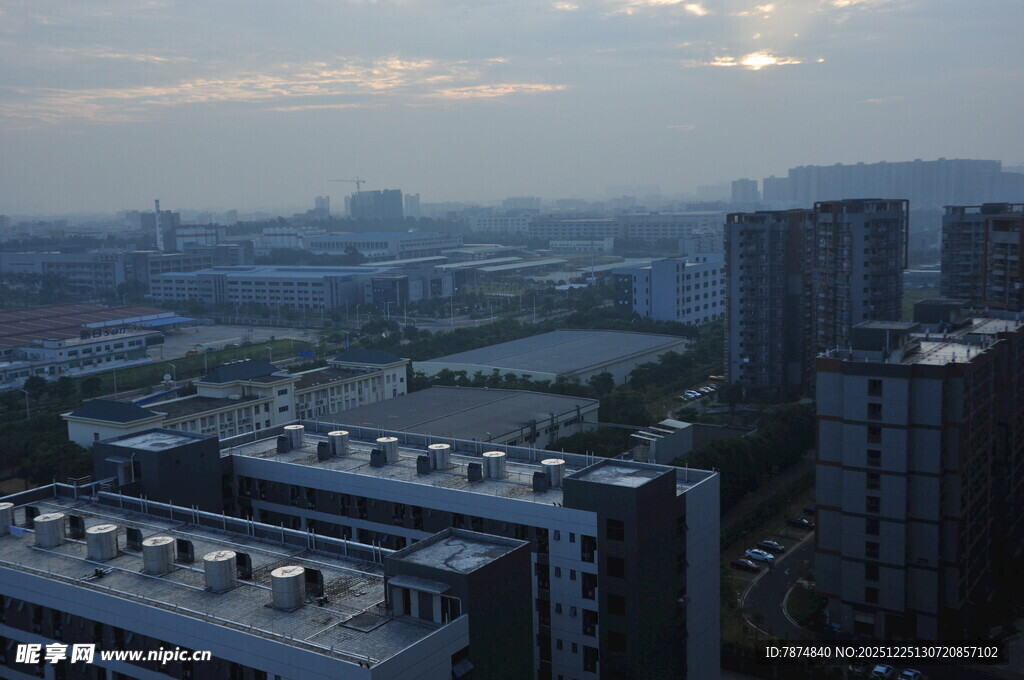 城市天际线俯瞰景观