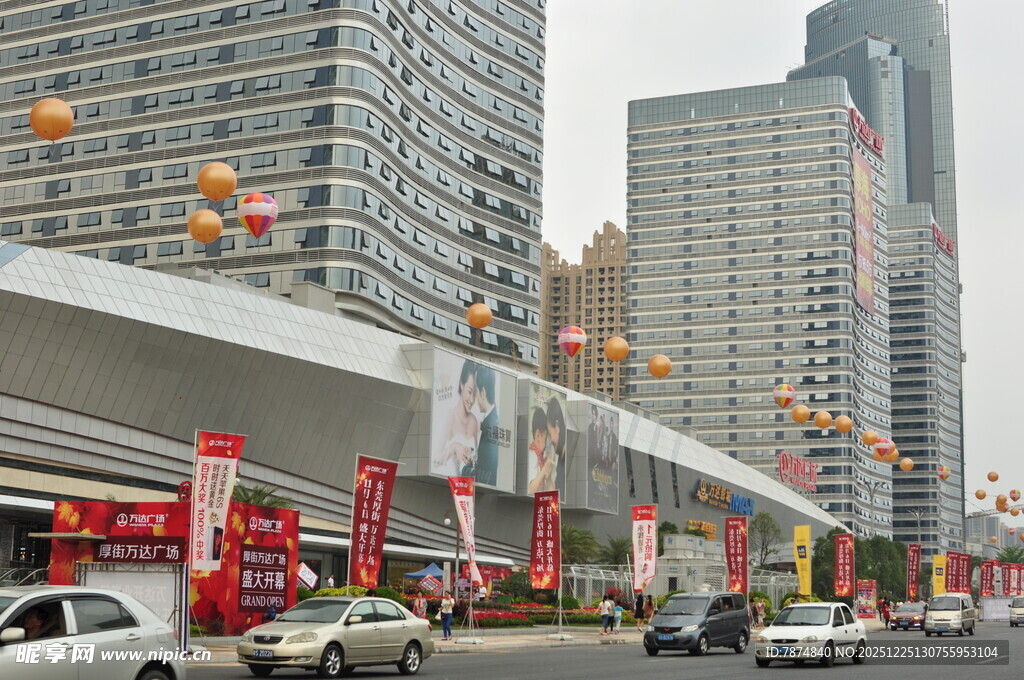 城市街道繁华商业景象