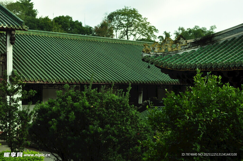 中式庭院景观 绿植环绕