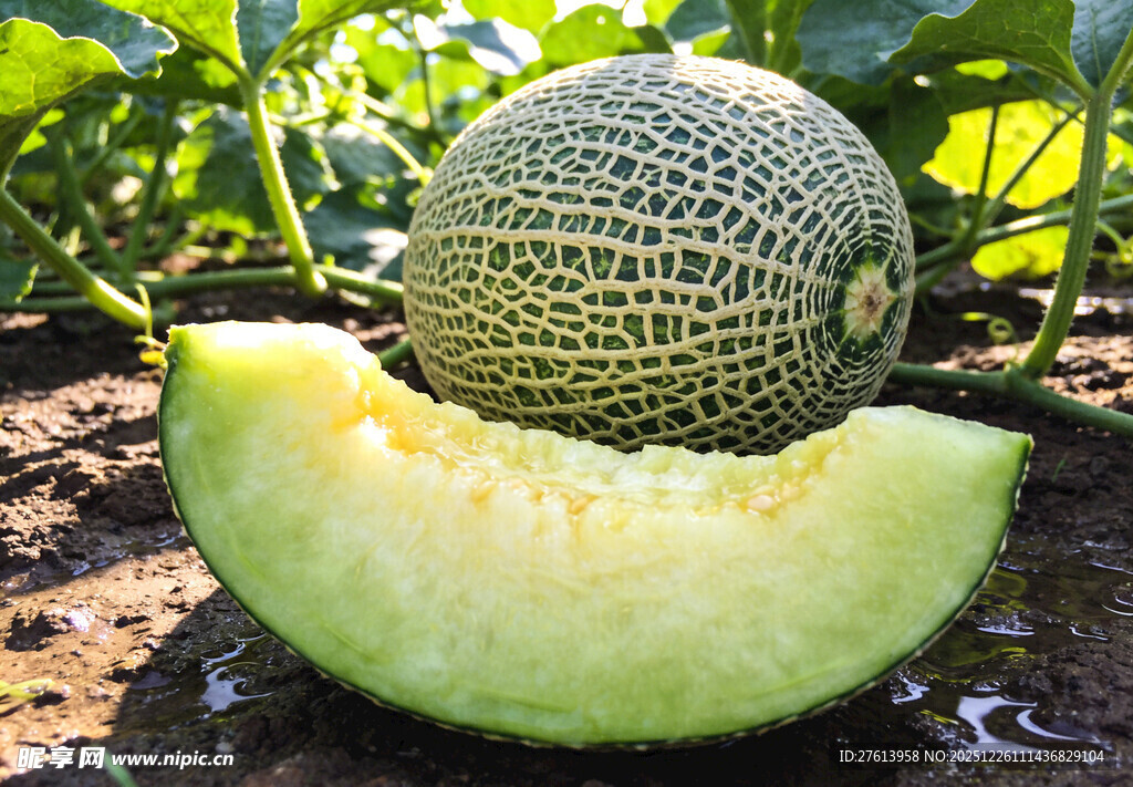 地里的网纹瓜