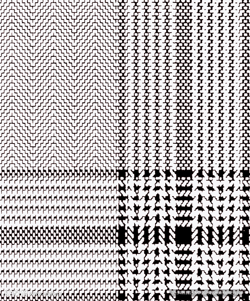 黑白格纹织物纹理