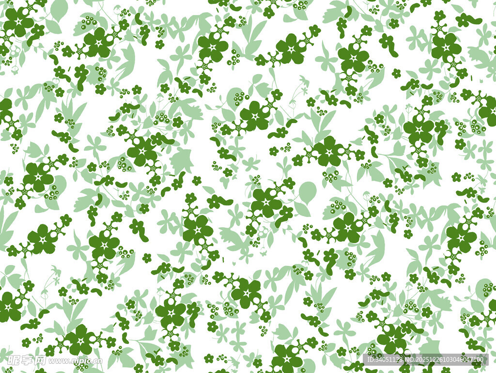 清新绿色植物纹理图案