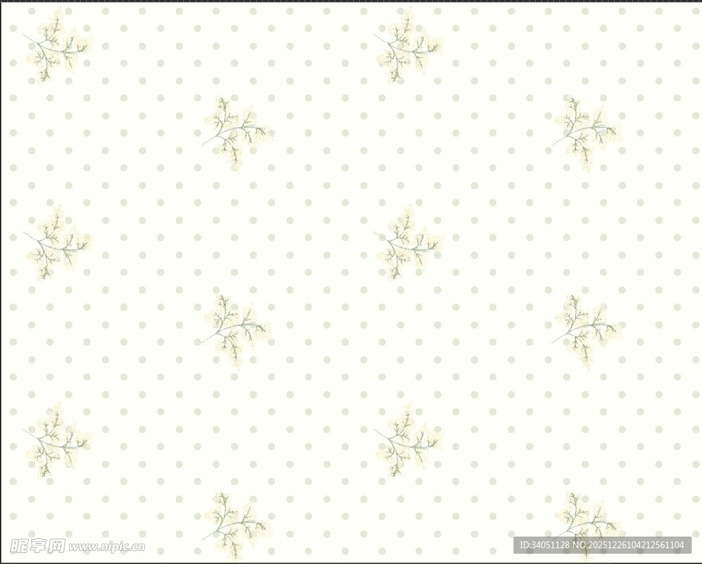 简约绿叶波点背景图案