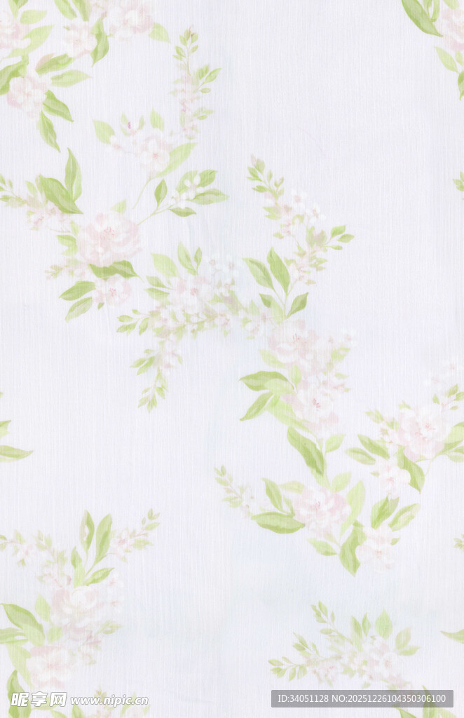 清新绿叶花卉纹理背景图