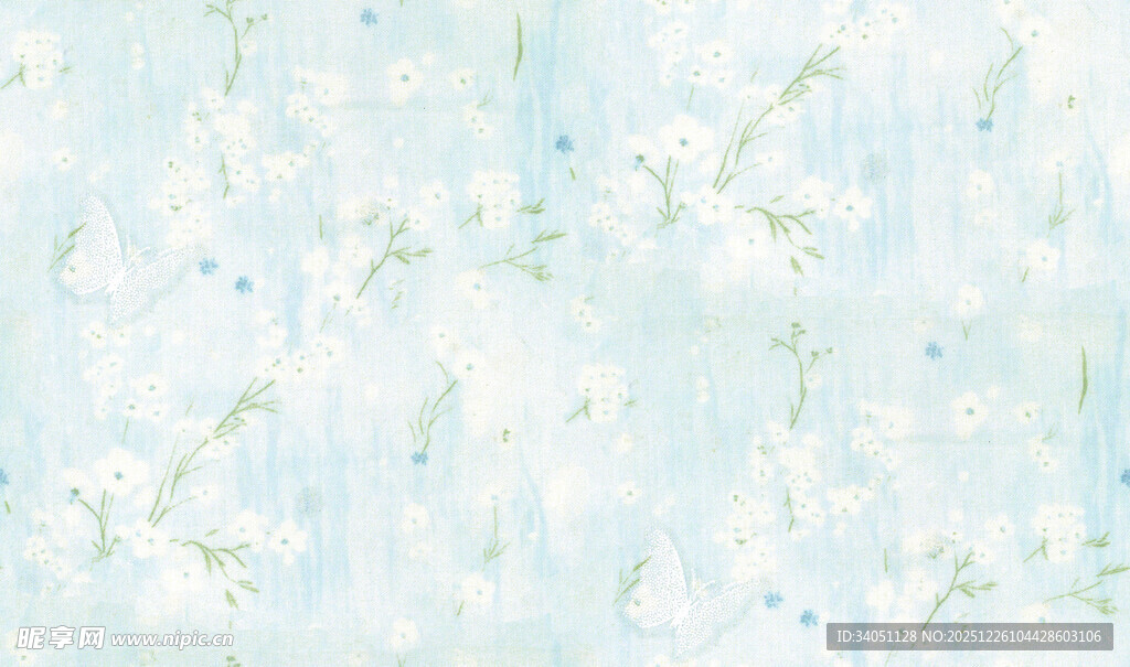 清新淡雅花卉图案背景