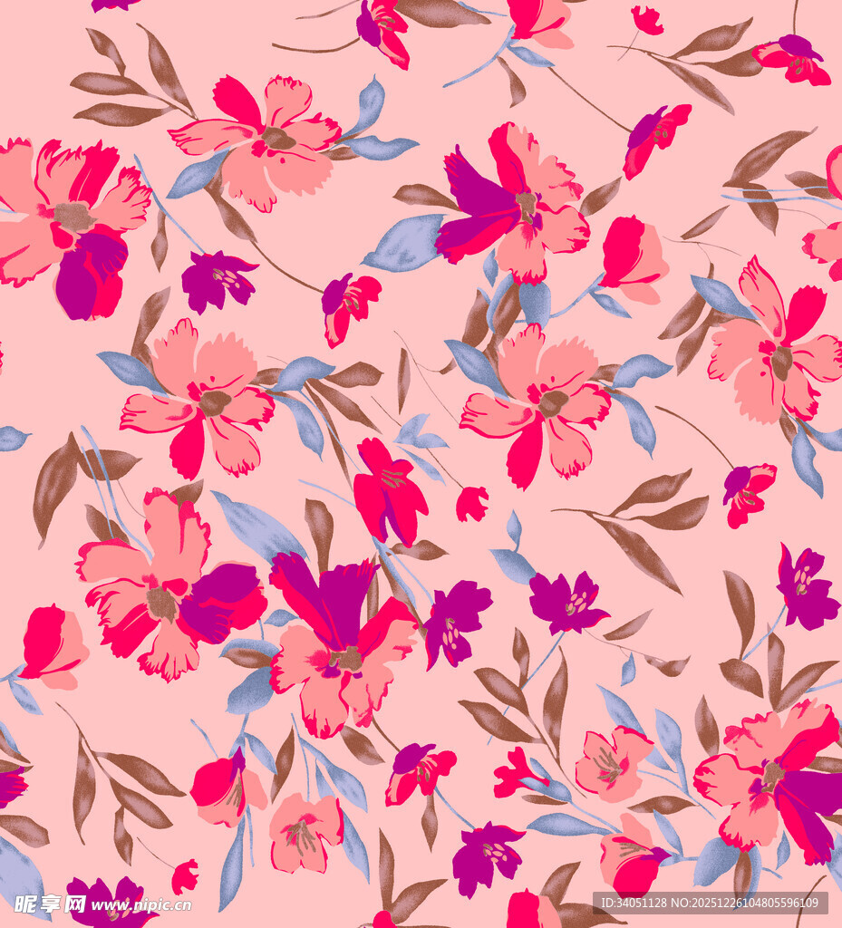 粉色花卉图案背景