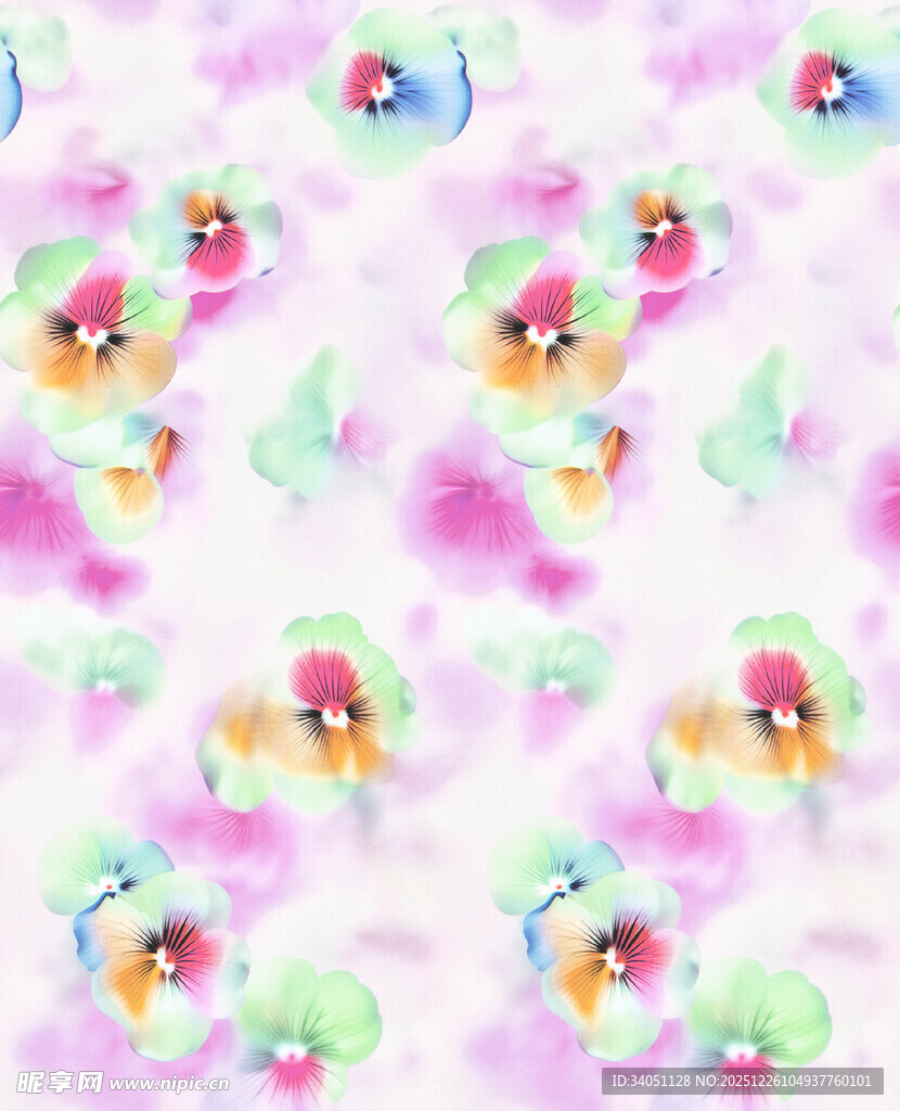 梦幻花卉图案背景