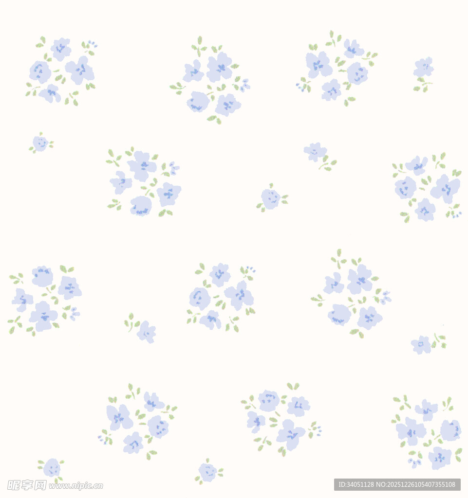 蓝白小花图案背景