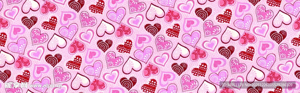 粉色爱心图案背景