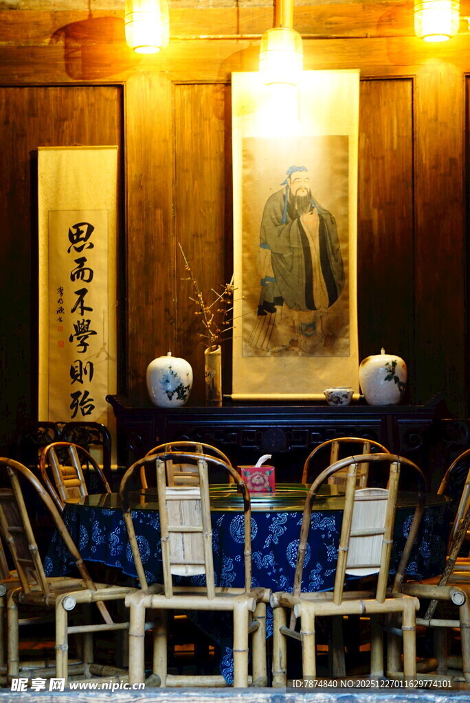 中式雅致茶室场景布置