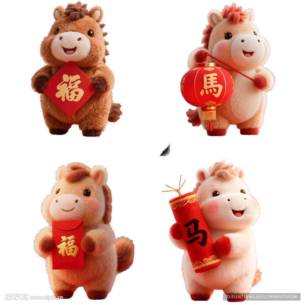 3D毛绒感可爱小马