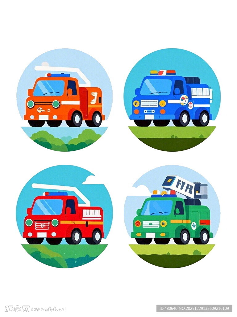 多彩卡通工程车集合