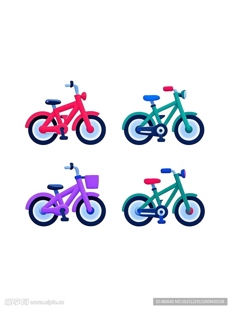 多彩儿童自行车展示