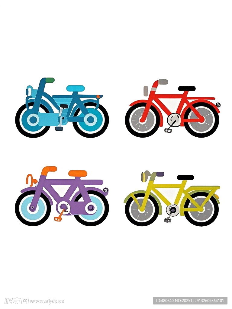 多彩儿童自行车展示