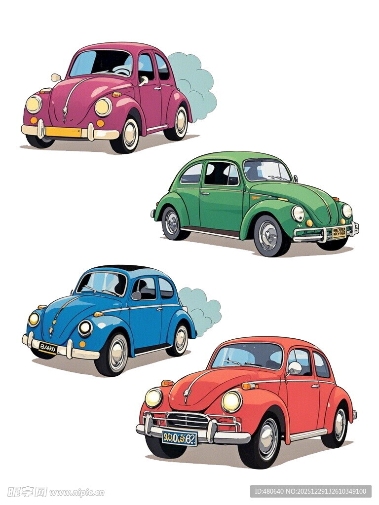 多彩复古甲壳虫汽车展示