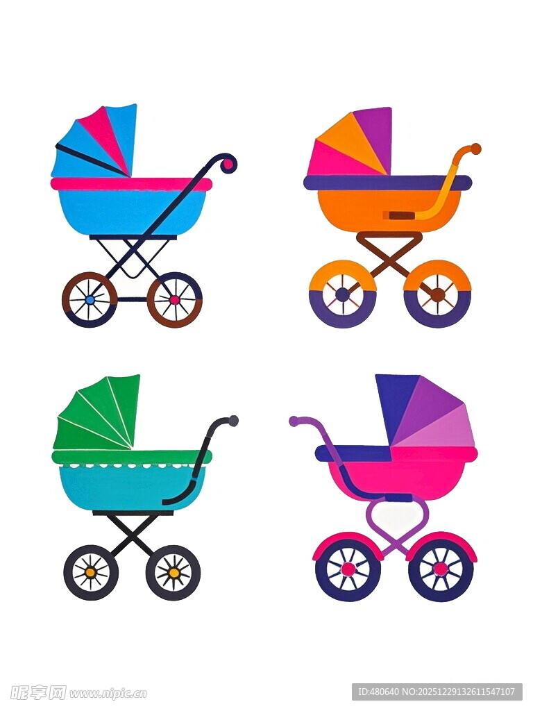 多彩婴儿推车设计图