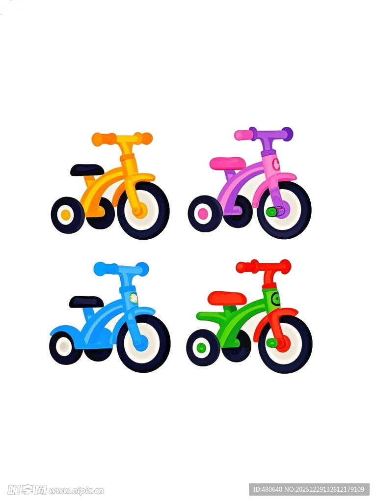 多彩儿童自行车图案