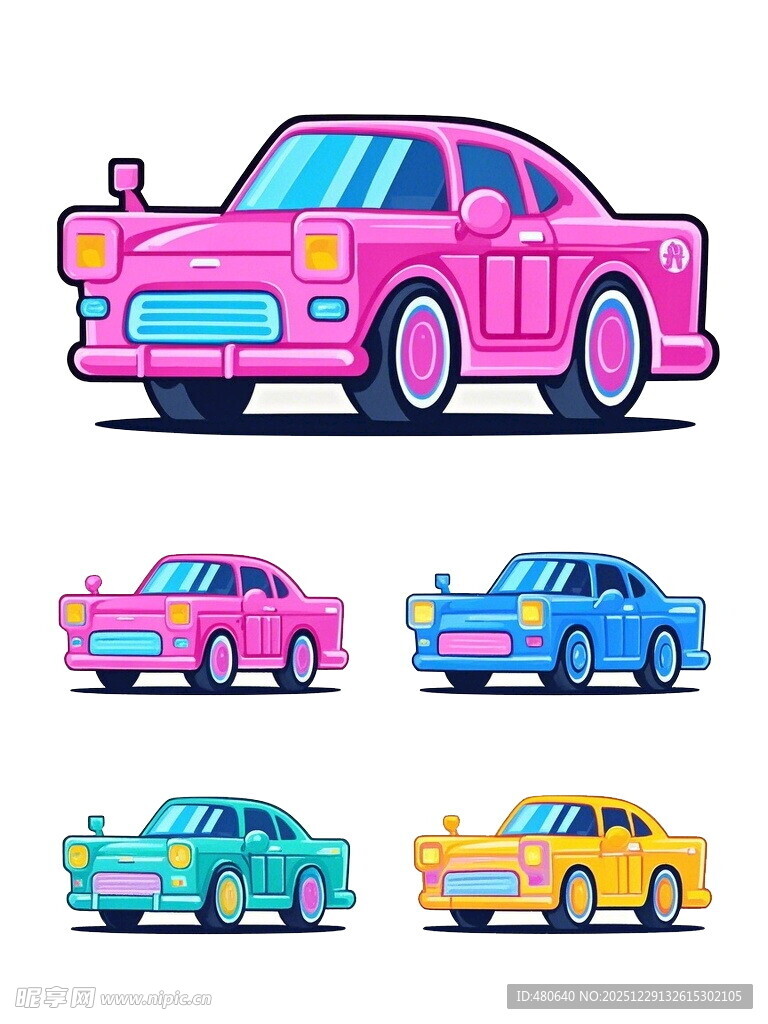 多彩卡通汽车集合
