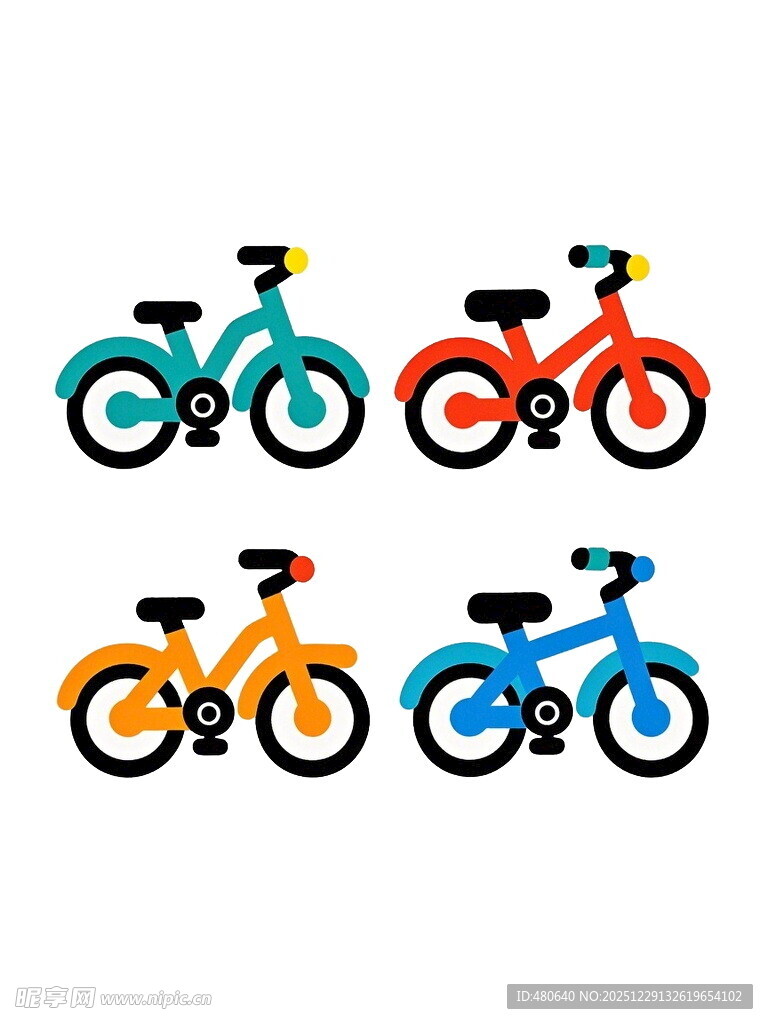 多彩儿童自行车展示