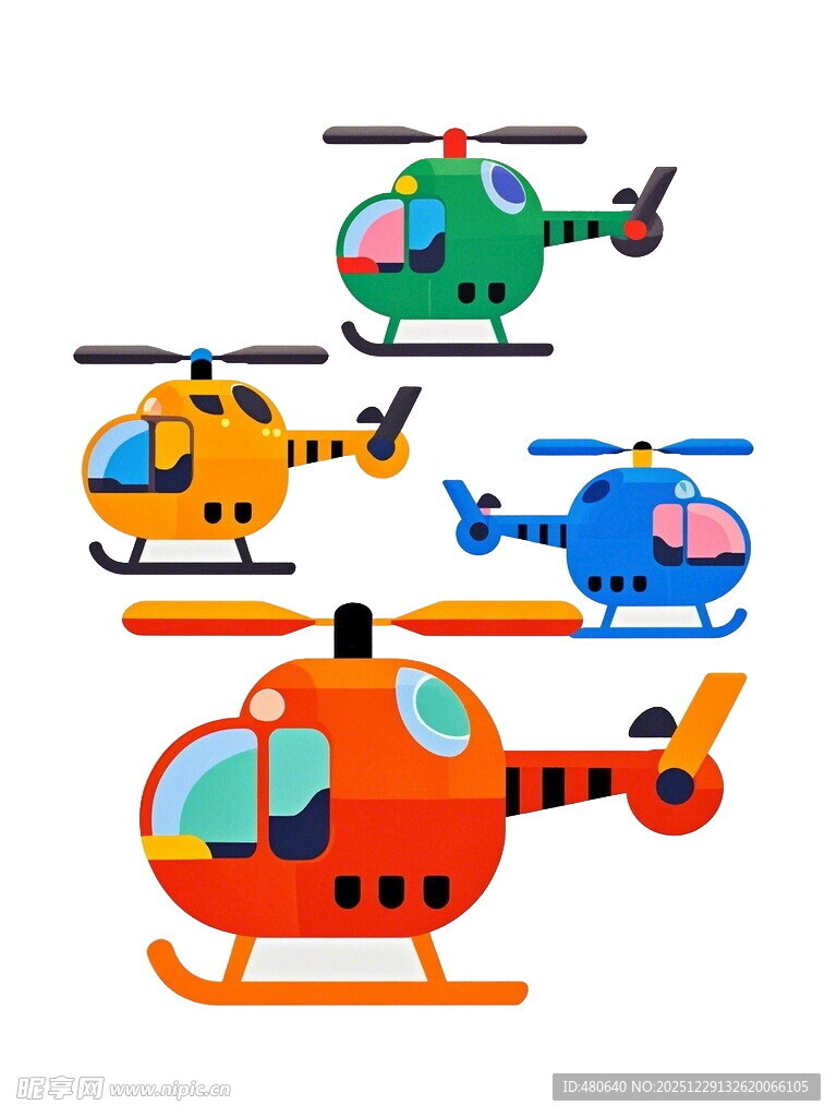 多彩卡通直升机集合