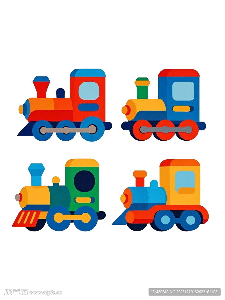 多彩可爱卡通小火车