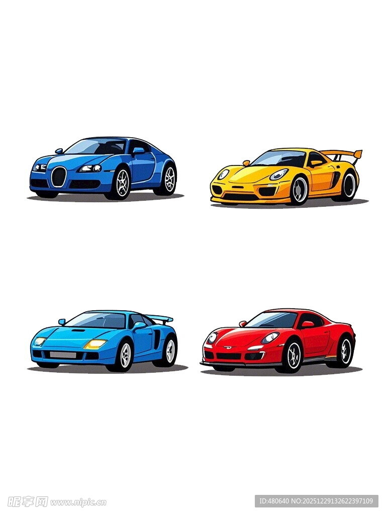 四辆炫酷跑车展示