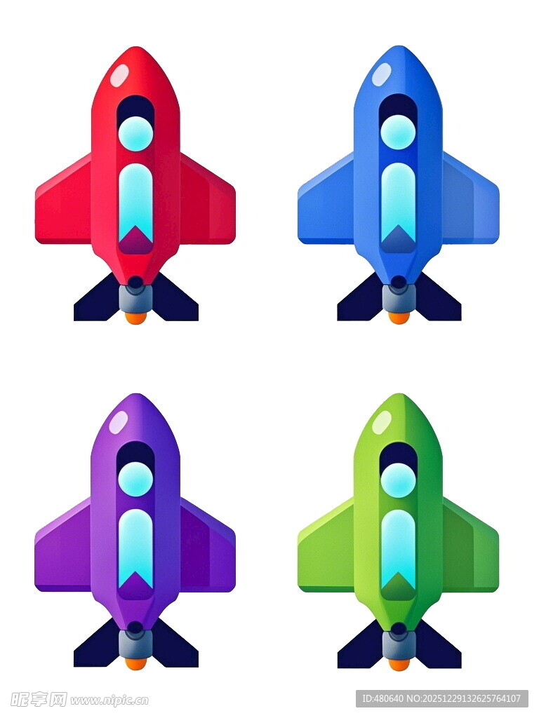 多彩卡通火箭造型玩具