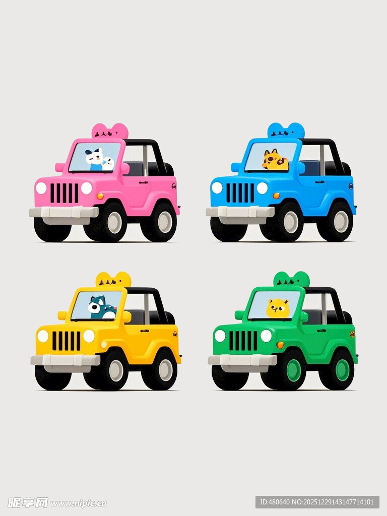多彩卡通吉普车